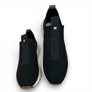 NWOB MICHAEL KORS Bodie Studded Mesh Slip On Trainers Black 7M Athleisure Glam